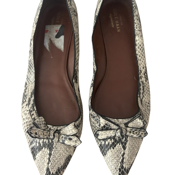 Cole‎ Haan Women's Snakeskin Flats - Black and Cream 8.5B - Picture 1 of 11